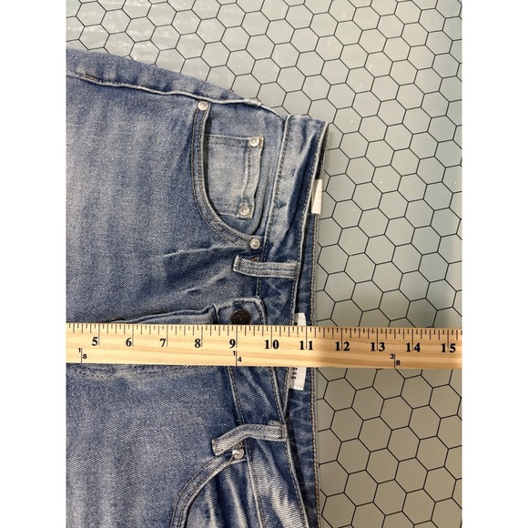 ALMOST FAMOUS WOMENS JEAN‎ SHORTS SIZE 3 MEDIUM WASH DENIM BUTTON FLY CUT OFF - Picture 9 of 12